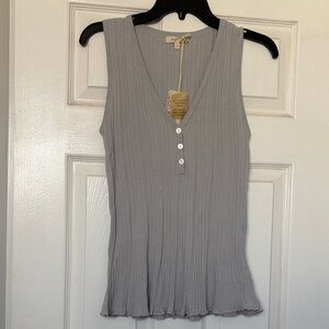 Mystree Light Gray Ribbed Tank Top